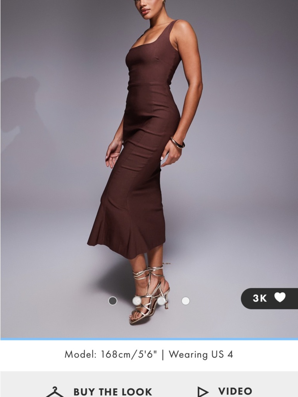 Elegant Chocolate Brown Midi Tank Dress